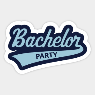 Bachelor Party (Stag Party / Team Groom / Lettering / Sky-Blue) Sticker